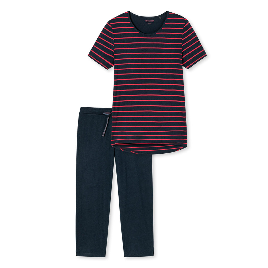 Schiesser Premium Pajamas 3/4 Length Stripes