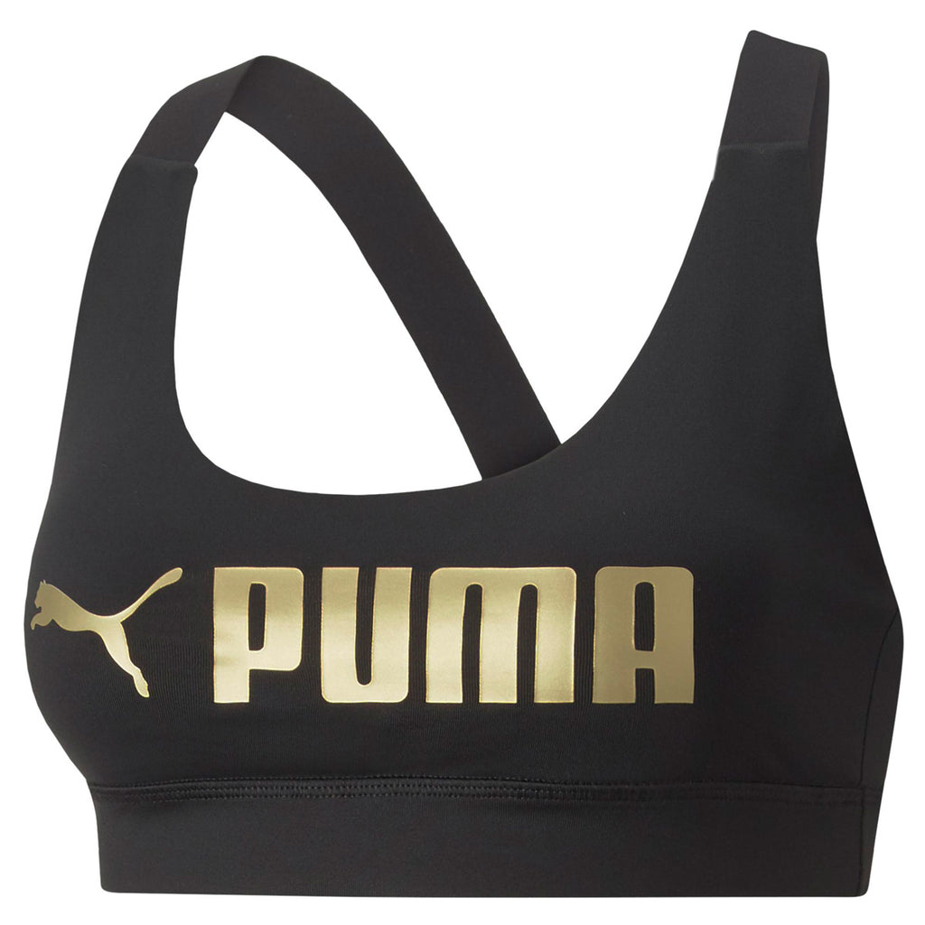 Puma Mid Impact Puma Fit Bra Puma Black-Metal